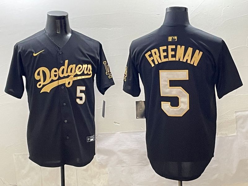 Men Los Angeles Dodgers #5 Freeman Black Gold Nike 2025 MLB Jersey style 425->los angeles dodgers->MLB Jersey